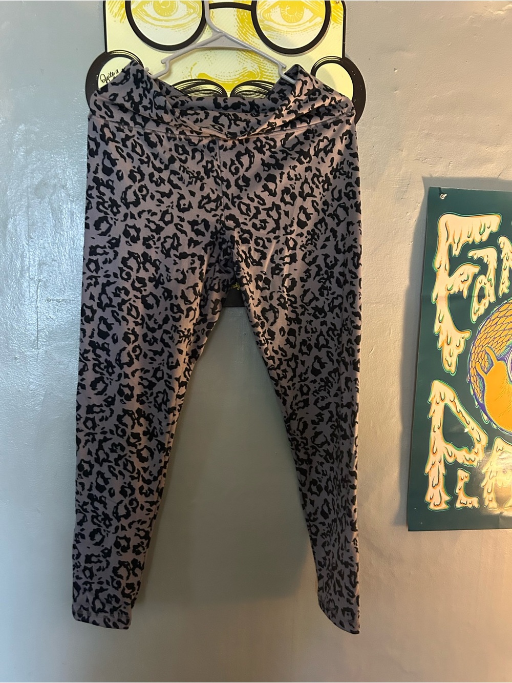 Balance Collection Gray and Black Leopard Print Leggings